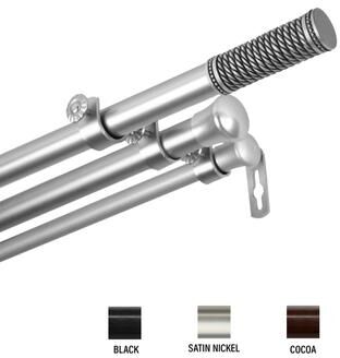 InStyleDesign Yarn Triple Curtain Rod 13/16 inch dia.