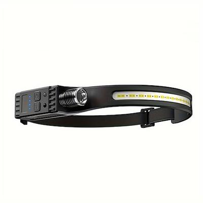 Shustar Outdoor-LED-Stirnlampe mit Bewegungssensor, wiederaufladbare USB-Stirnlampe, zoombar, superhell, 6 Modi, zoombare Taschenlampe für Camping, Laufen, Angeln, Wandern, Arbeiten, Helm-Stirnlampe