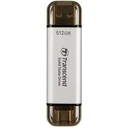 Transcend ESD310C (512 GB, USB-A, USB-C), USB Stick, Silber