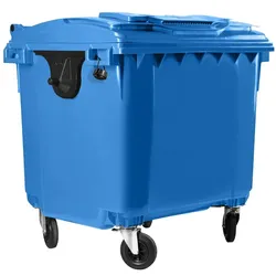Hardwex Müllcontainer 1100 l Blau mit Flachdeckel, Deckel im Deckel