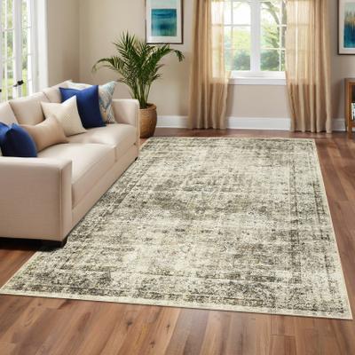 Garvee Oriental Blossom Distressed Print Area Rug