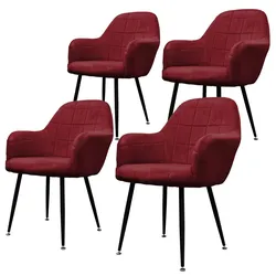 ESSZIMMERSTUHL 4er Set Bordeaux Samt