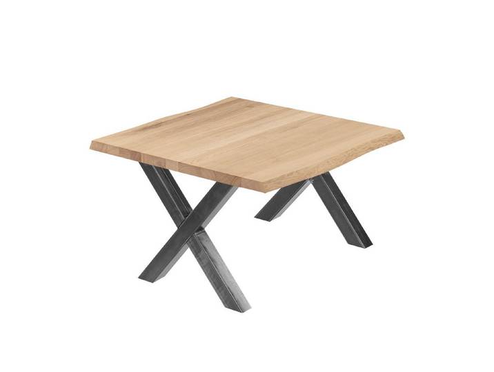 LAMO Manufaktur Baumkantentisch Design Esstisch Massivholz inkl. Metallgestell (1 Tisch), Baumkante massiv