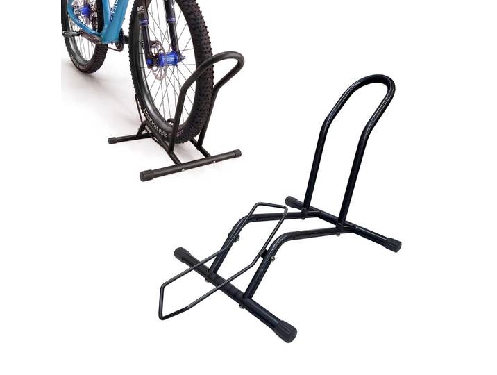Relaxdays Fahrradständer Schwarz Stahl bis 29 Zoll, Metall, 41x38x59 cm, Freizeit & Co