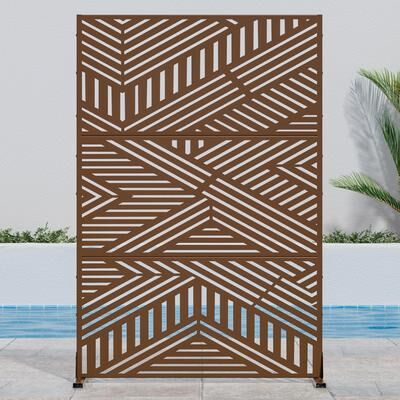 Dovelina Outdoor Privacy Screen Metal Privacy Screen Panel Free Standing
