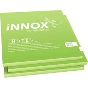 Innox Haftnotizen 31001002, grün, 100 x 100mm, elektrostatisch klebend, 3x 100 Blatt
