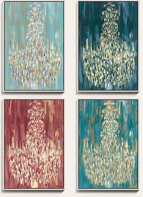 "Chandelier Art - Grand Ball Teal, 50"" x 38"" - Ballard Designs"