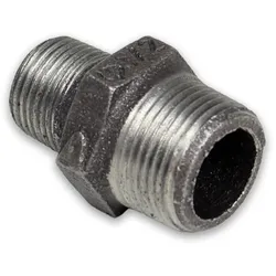 Temperguss Gewindefitting schwarz Reduktionsdoppelnippel (AG - AG) (Ausführung: 1''AG - 3/4''AG)