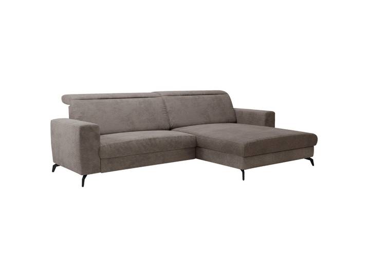 Cantus Ecksofa, Taupe, Metall, 4-Sitzer, Ottomane rechts, L-Form, 290x178 cm, Liegefunktion, Rücken echt, Wohnzimmer, Sofas & Couches, Wohnlandschaften, Ecksofas