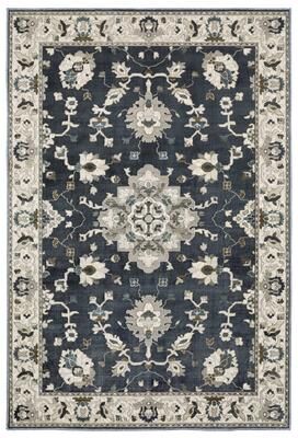 Style Haven Everly Bordered Traditional Blue/ Beige Area Rug