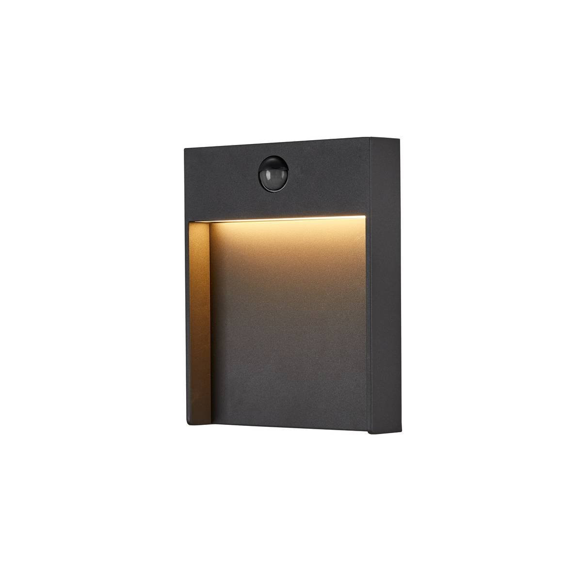 SLV Flatt Sensor Led wandopbouwarmatuur met bewegingssensor, antraciet