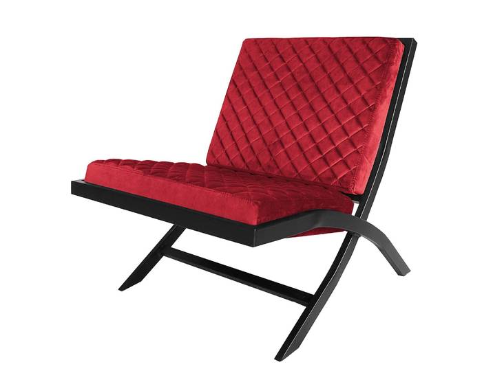 Sessel Bourke I Rot/Rot Samt Ravi 64 x 73 x 75cm