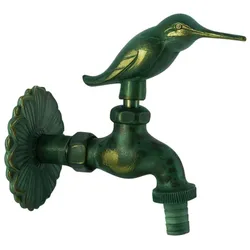 AquaCraft Nostalgie Auslaufventil Vogel 1/2 Zoll 1001000119 Messing patiniert, mit Wandrosette und Schlauchanschluss