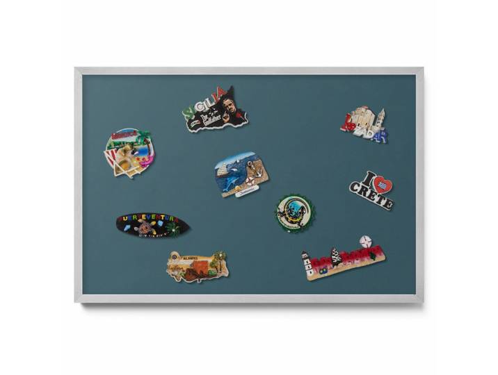 MAGNETTAFEL 60x40 cm silberner Rahmen – Dunkeltürkisfarben