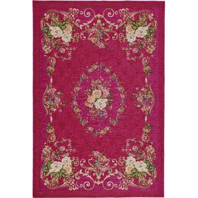 THEKO "Flomi Floral" rechteckig 3 mm Höhe gewebt, Blumen Design, ideal im Wohnzimmer & Schlafzimmer