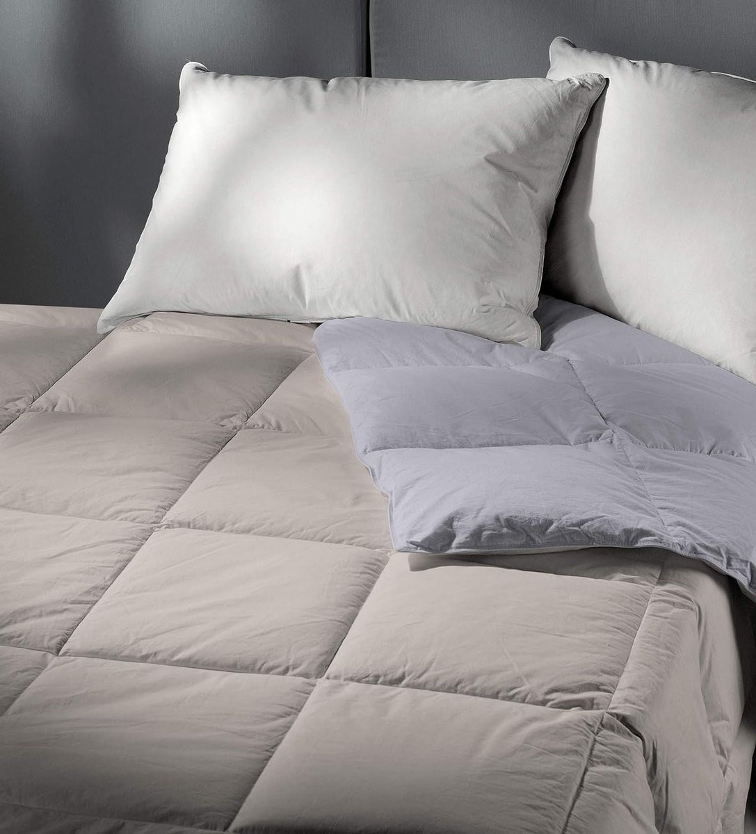 Doubleface Zomerdekbed Effentinten Champagne/Zilver 170x260 cm - Microfibre Lichte Quilt voor Lente & Zomer