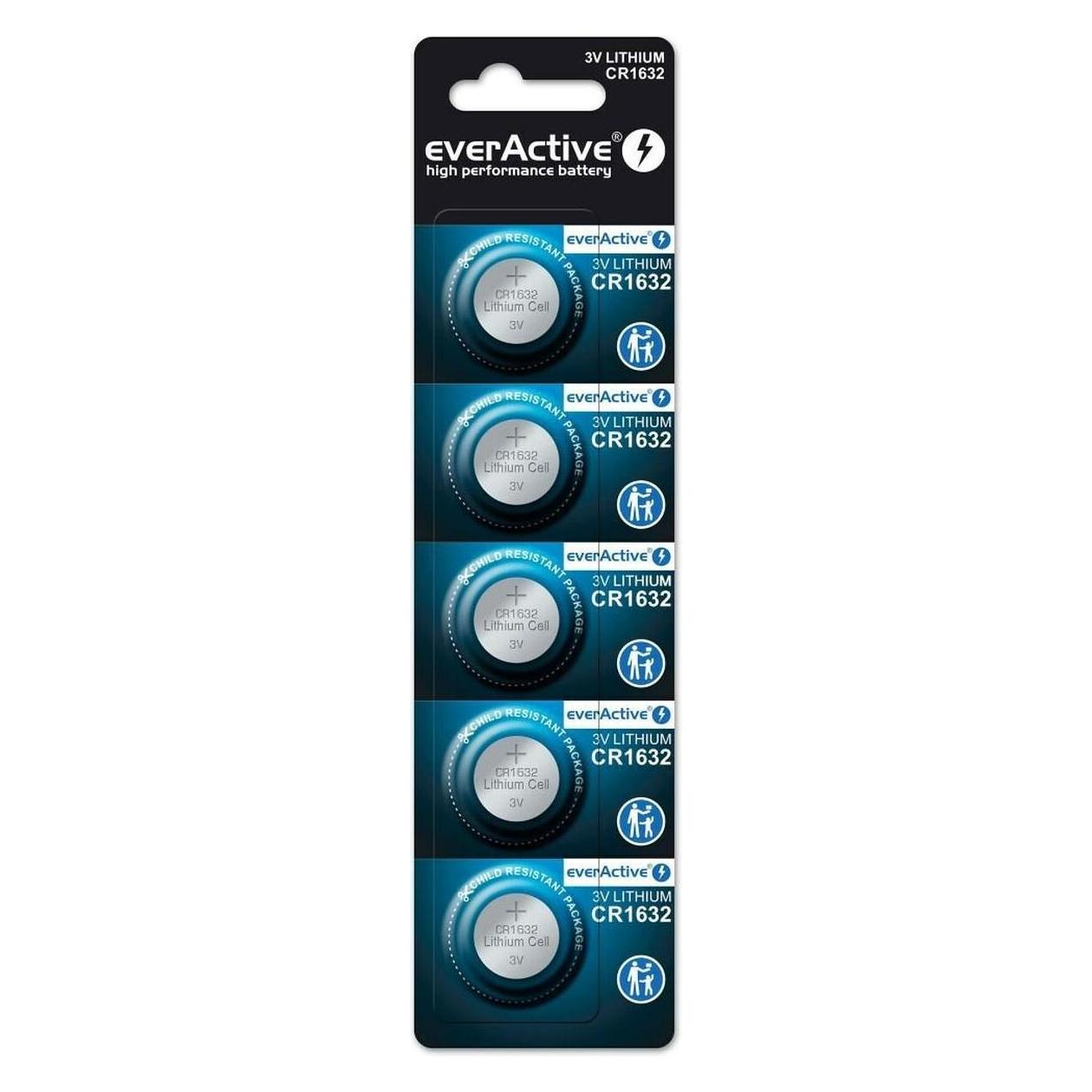 Everactive High Performance Batterie (5 Stk., CR1632, 140 mAh) (CR16325BL)