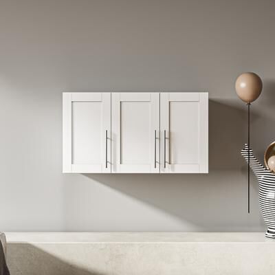 Modern Bathroom Wall Mounted Cabinet with Doors & Storage Space