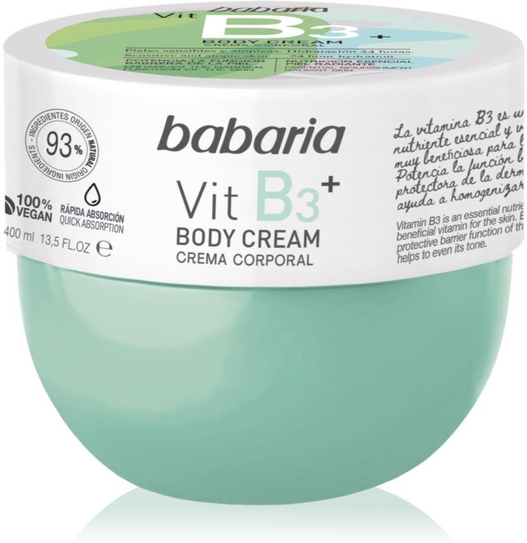 Babaria Vitamin B3 crème pour le corps pour peaux sensibles 400 ml