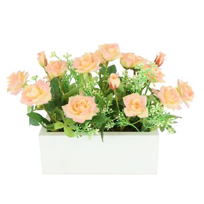 Kunstblume I.GE.A. "Wildröschen im Holzkasten", rosa (peach), Kunstpflanzen