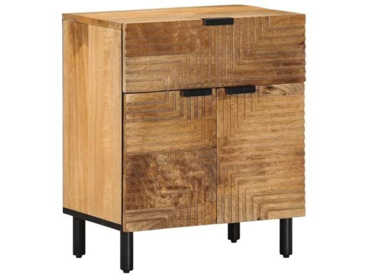 YUTAASU Nachttisch Braun 50x33x60 cm Massivholz Mango Mit Schublade, Stabil, Vielseitig Als Beistelltisch, Robuste Holzbeine, Einzigartige Maserung