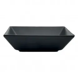 Boston/Tokyo Schwarzes Tablett, 13 x 13 cm, Steingut, quadratisch, M1934, 6er-Pack