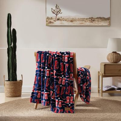 Wrangler Printed Ultra Soft Plush Fleece Throw Blanket