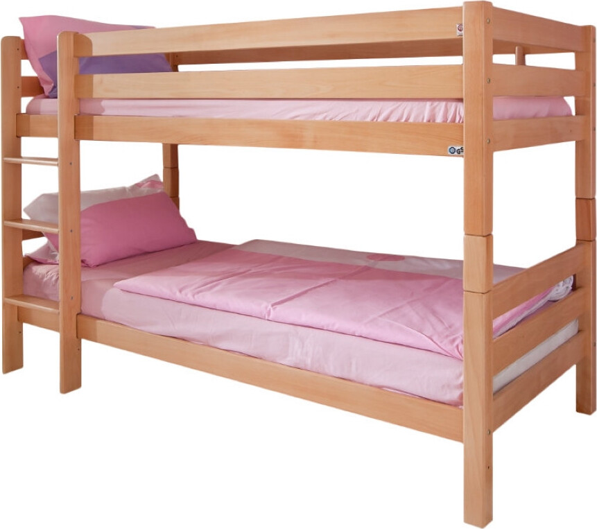 CasaDolce Etagenbett JANINA, natur, 208x98x140 cm, Buche Massivholz, 90x200 cm Liegefläche, Betten separat nutzbar