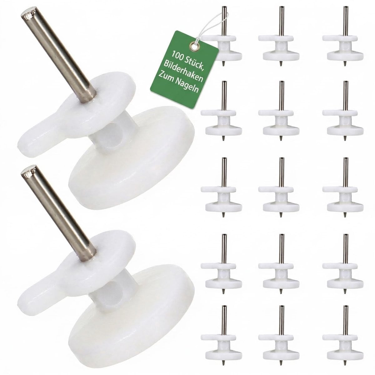 Omgoods 100 stuks mini onzichtbare haken voor schilderijen en decoraties