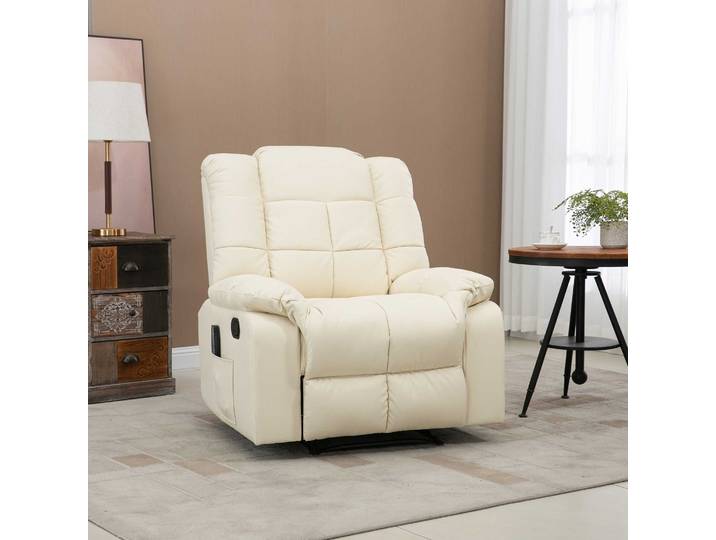 HOMCOM Fauteuil Massant Inclinable avec Repose-pied Synthétique