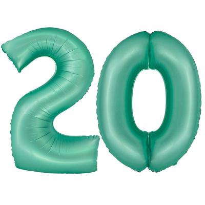 XL Folienballon mint grün Zahl 20