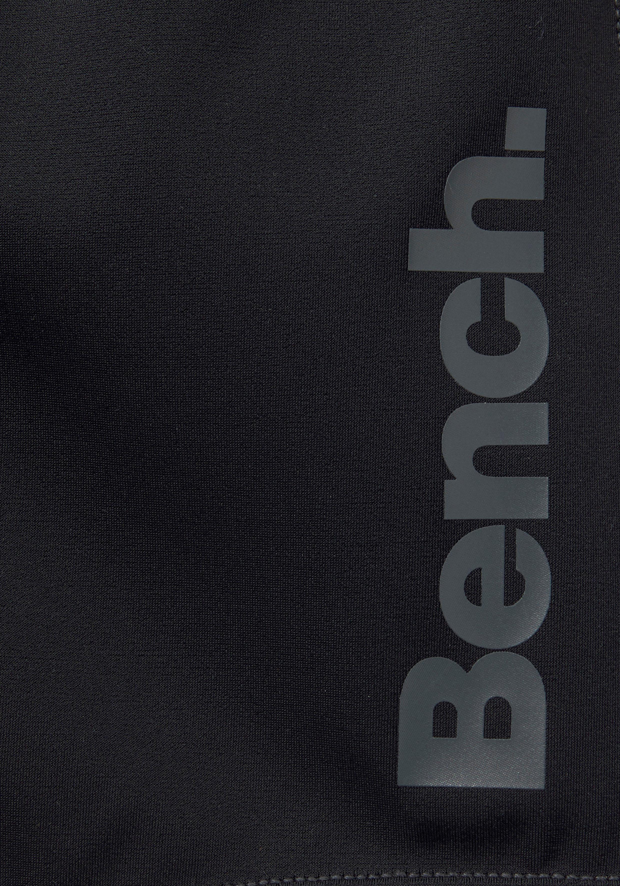 Boxer-Badehose BENCH., Herren, Gr. 4, N-Gr, schwarz, Polyamid, unifarben, Badehosen Boxer-Badehose, mit seitlichem Logoprint
