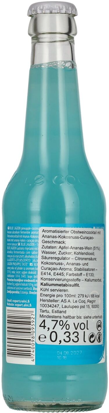 Le Coq BLUE LAGOON 4,7% Vol. 0,33l