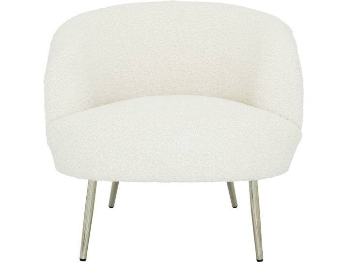 Moderner Sessel Lahja Stoff, Metall Weiss, Gold B 72 cm T 74 cm H 73 cm - Sessel