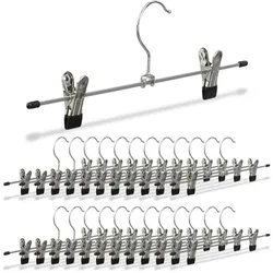 Relaxdays 25er Set Hosenbügel Metall Schwarz,Silber