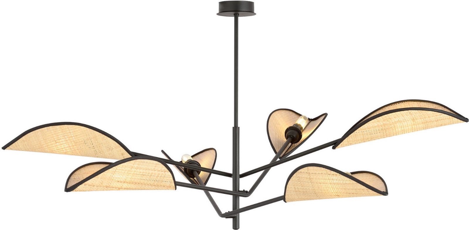 Emibig Hanglamp VENE model 1160/6, zwart/rotan, 6xE14, 40W