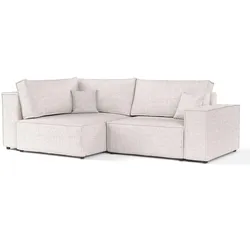 ECKSOFA AVION mit Schlaffunktion Hellbeige im Neve Stoff