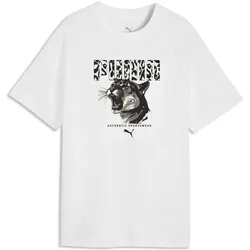 Puma, Mädchen, Sportshirt, GRAPHICS ANIMAL Relaxed Tee G (176), Weiss