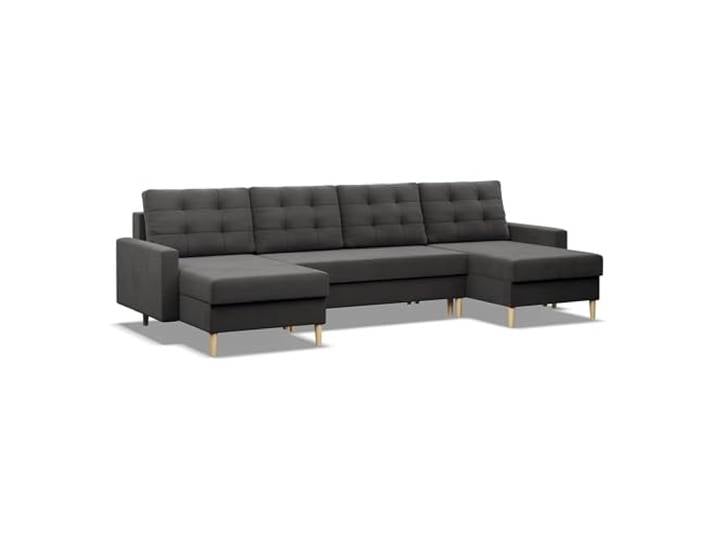Mebligo - U-Förmige Ecksofa mit Schlaffunktion und Bettkasten BLANK, Bonell-Federn, Couch U Form 294x92x140 cm, Klappsofa mit Schlaffunktion, Wohnzimmer Eckcouch mit Bettfunktion - Ecksofa Grau