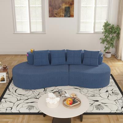 Modern Curved Sectional 3 Seat Minimalist Elegant Half Moon Sofa Compressed Modular Sectional Sofa for Living Room