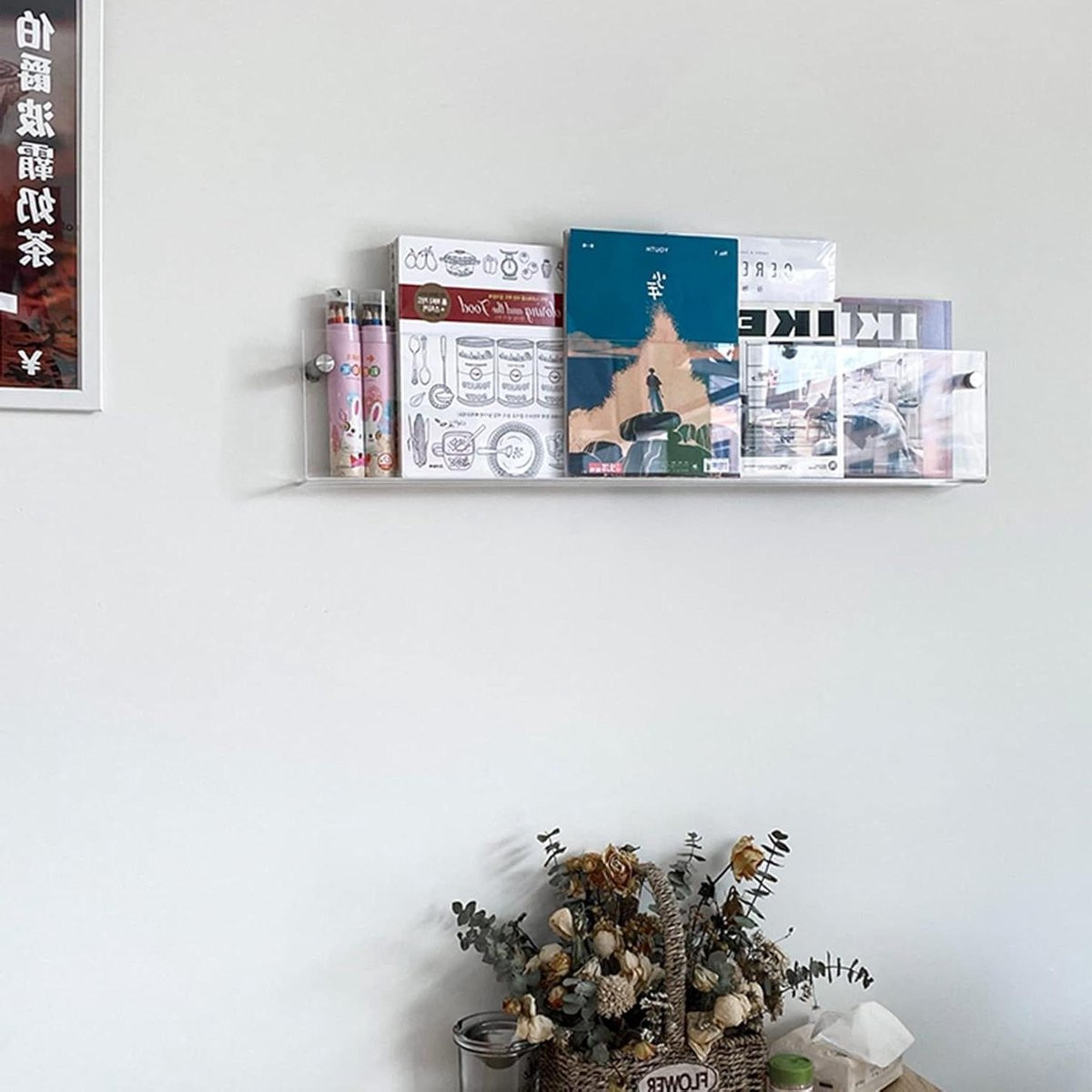Transparant Tijdschriftenrek van Acryl - Wanddisplay Folderhouder - 40 cm