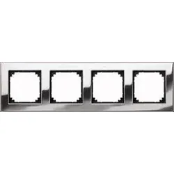 Merten Metallrahmen 4 fach chrom waage/senkrecht 475439