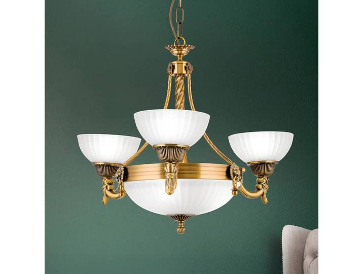 ORION Kronleuchter Rocca, dimmbar, bronze / altmessing, für Wohn- / Esszimmer, Metall, Kronleuchter