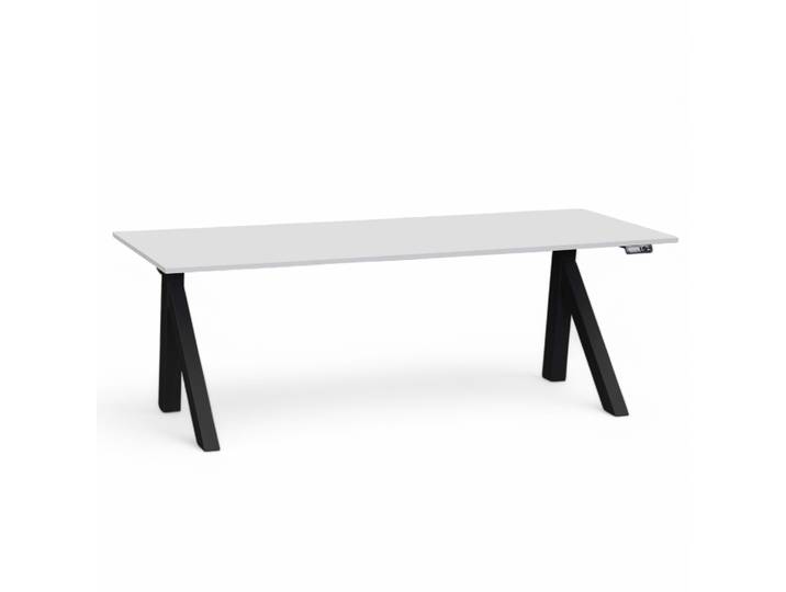 Ergonomischer Elektrisch höhenverstellbarer Schreibtisch Tradingzone Design Lift 180x80 cm, Lichtgrau/Schwarz, Neu, Tisch - ideal fürs Homeoffice oder Büro