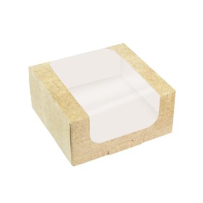 MONOUSO - Quadratische Verpackungen für Bäckereien Kraft 13x12x5cm (200 Stück)