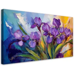 LEINWANDBILD Lila Pastellblumen-Iris 120x60cm