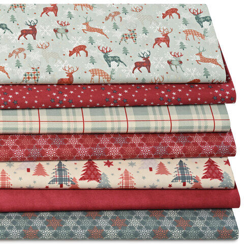 Patchwork- und Quiltpaket "Hirsche Patch", petrol-color