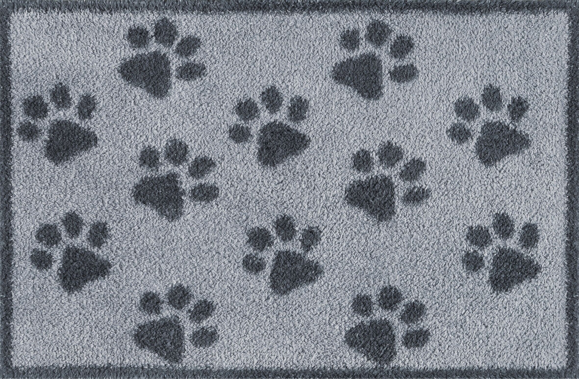 Fussmatte TURTLE MAT "Paws Grey", grau, B:40cm H:9mm L:60cm, Baumwolle, Teppiche, Fussmatte grau B : 40cm 1 Stk., 9mm, L: 60cm