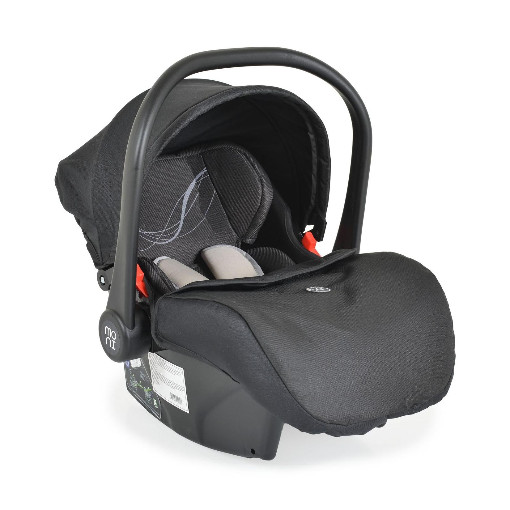 Moni Babyschale i-Size Multi (40 - 87cm) Gruppe 0+ Fußabdeckung Kopfstütze Gurt schwarz