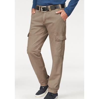 Cargohose MAN'S WORLD, Herren, Gr. 56, N-Gr, grün (khaki), Obermaterial: 100% Baumwolle, unifarben, bequem lang, Hosen Cargohose, mit aufgesetzten Taschen
